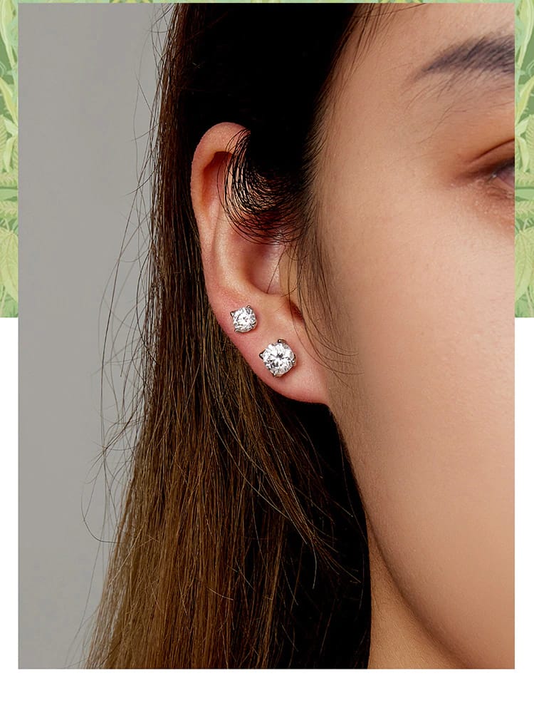 Classic Moissanite Stud Earrings | S925 Sterling Silver | Go Glam Girl 18 S925 Classic Moissanite Stud Earrings | Fine Jewelry | Go Glam Girl jewelry shop