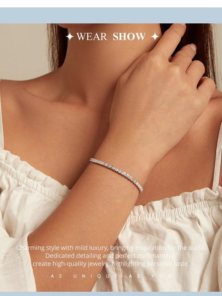 Classic Tennis Bracelet | S925 Sterling Silver | Go Glam Girl 13 Classic Tennis Bracelet | Go Glam Girl jewelry shop