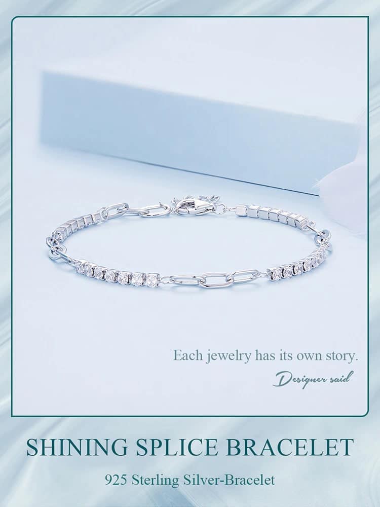 O-Chain Link Splice Tennis Bracelet | S925 Sterling Silver | Go Glam Girl 7 O-Chain Link Splice Tennis Bracelet | Go Glam Girl shop