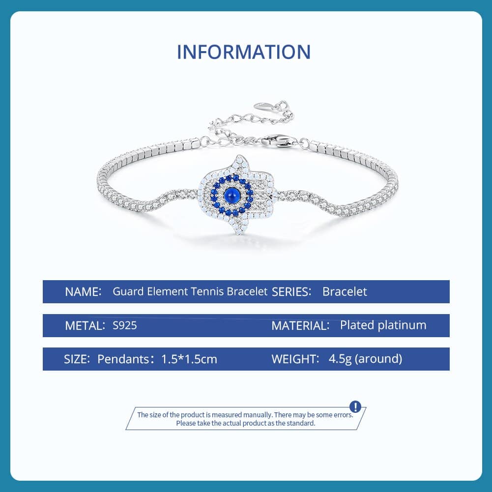 Adjustable Fatima Hand Evil Eye Tennis Bracelet | S925 Sterling Silver | Go Glam Girl 14 S925 Adjustable Fatima Hand Evil Eye Tennis Bracelet | Demon's Eye Collection | Go Glam Girl jewelry shop