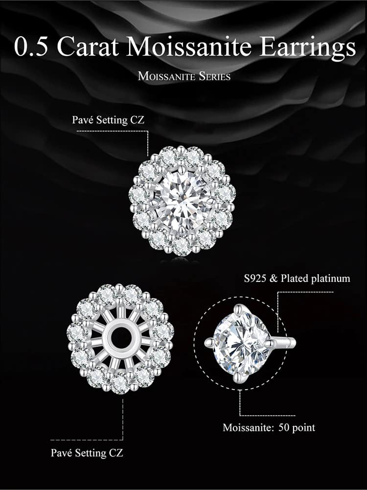 Detachable Flower Moissanite Stud Earrings | S925 Sterling Silver | Go Glam Girl 12 S925 Detachable Flower Moissanite Stud Earrings | Go Glam Girl jewelry shop