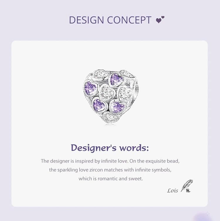 Infinite Love Heart Charm for Pandora Bracelet | Valentine's Day Gift | S925 Sterling Silver | Go Glam Girl 9 Infinite Love Heart Charm | Infinite Love Charms Collection | Go Glam Girl jewelry shop