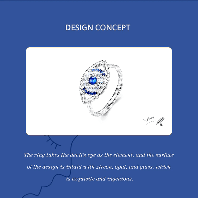 Evil Eye Ring | S925 Sterling Silver | Go Glam Girl 11 S925 Evil Eye Ring | Demon's Eye Collection | Go Glam Girl jewelry shop