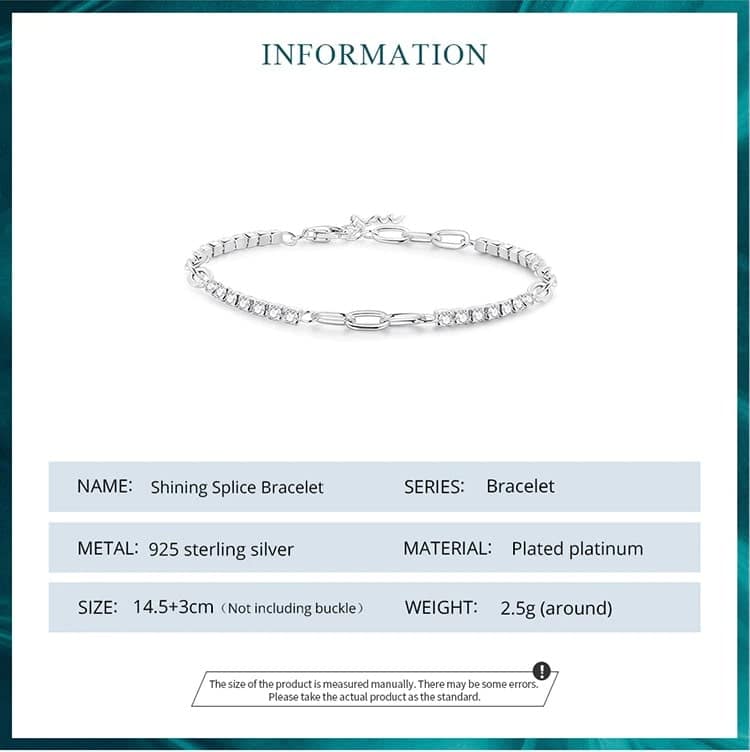 O-Chain Link Splice Tennis Bracelet | S925 Sterling Silver | Go Glam Girl 9 O-Chain Link Splice Tennis Bracelet | Go Glam Girl shop