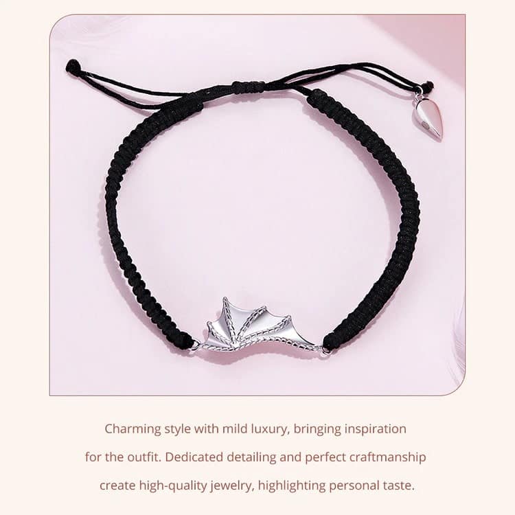 Demon Wing Rope Bracelet | S925 Sterling Silver | Go Glam Girl 13 Demon Wing Rope Bracelet | Angel & Demon Lovers Collection | Go Glam Girl Jewelry shop