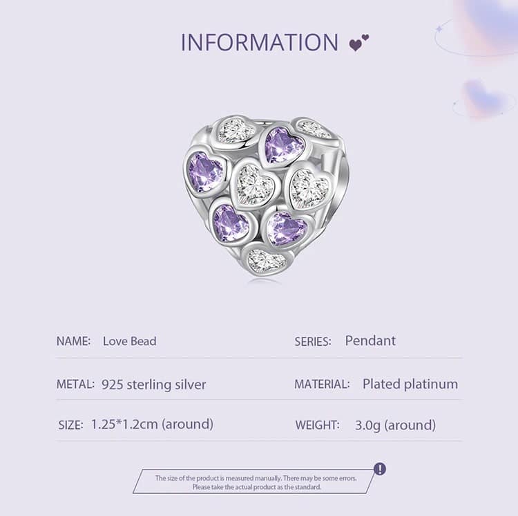 Infinite Love Heart Charm for Pandora Bracelet | Valentine's Day Gift | S925 Sterling Silver | Go Glam Girl 10 Infinite Love Heart Charm | Infinite Love Charms Collection | Go Glam Girl jewelry shop