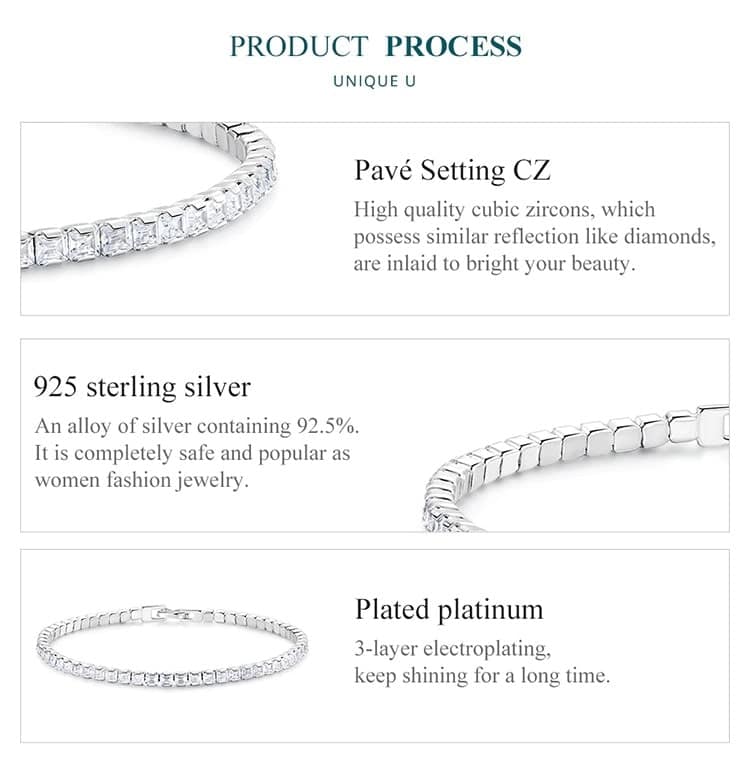 Classic Tennis Bracelet | S925 Sterling Silver | Go Glam Girl 12 Classic Tennis Bracelet | Go Glam Girl jewelry shop