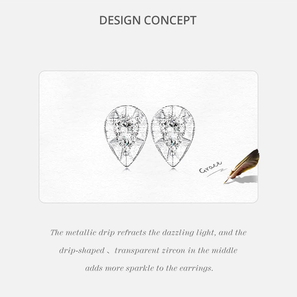 Shiny Water Drop Zircon Stud Earrings | S925 Sterling Silver | Go Glam Girl 10 S925 Shiny Water Drop Zircon Stud Earrings | Go Glam Girl jewelry shop