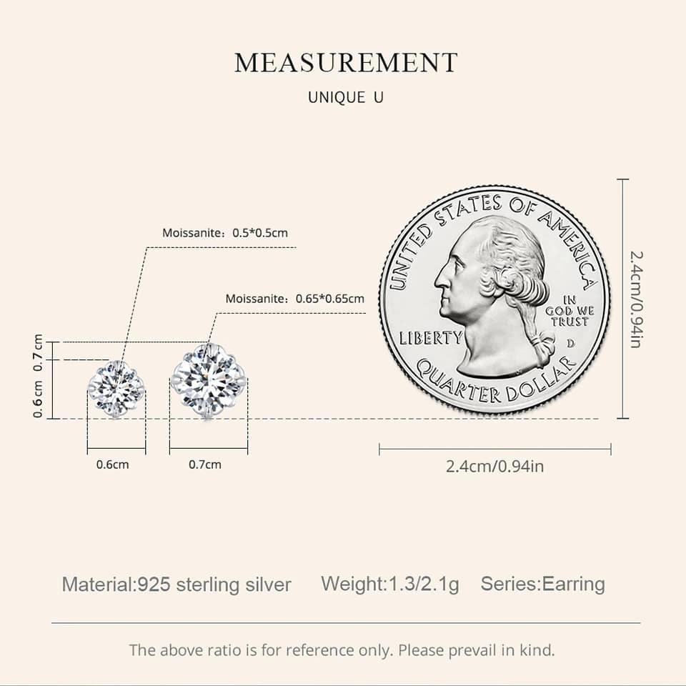 Classic Moissanite Stud Earrings 2 | S925 Sterling Silver | Go Glam Girl 13 S925 Classic Moissanite Stud Earrings | Fine Jewelry | Go Glam Girl jewelry shop