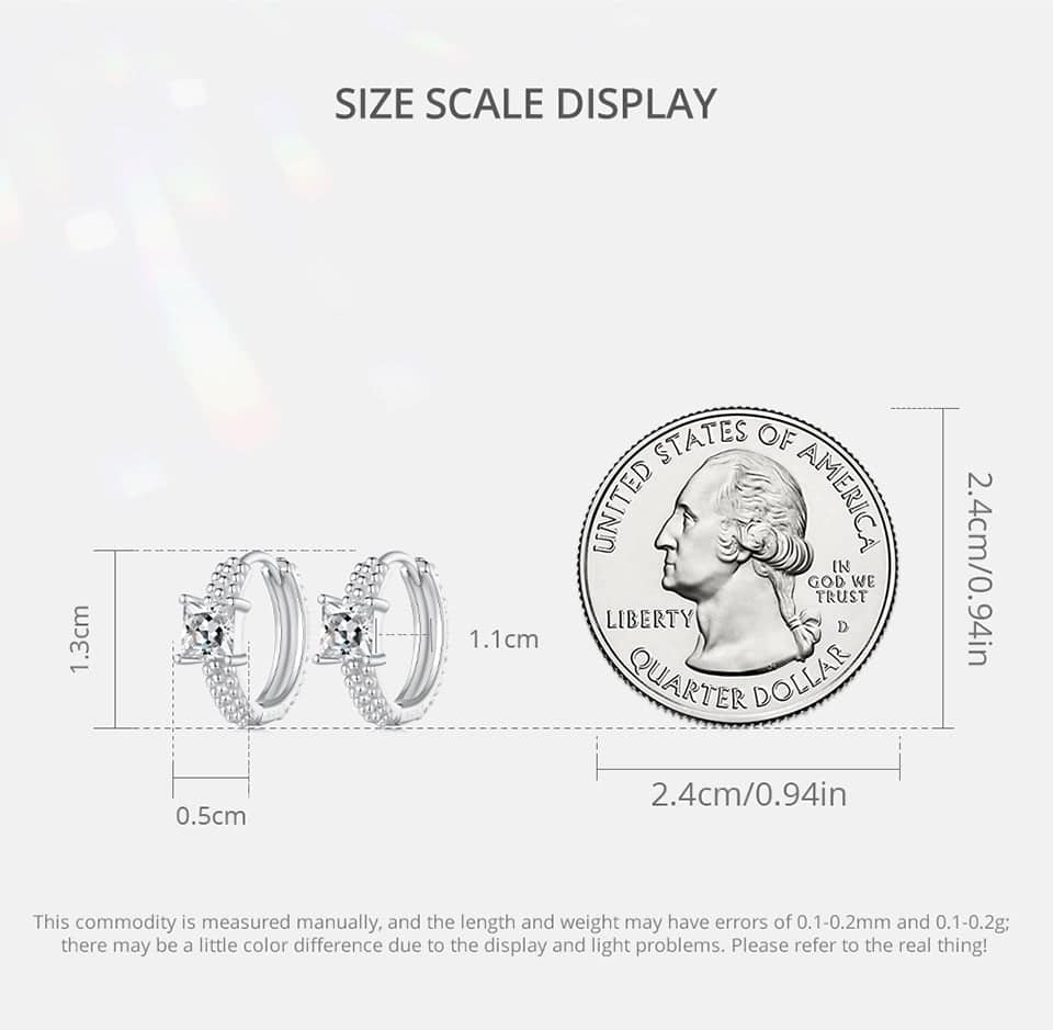 Shiny Square Zircon Rivet Pattern Hoop Earrings | S925 Sterling Silver | Go Glam Girl 12 S925 Shiny Square Zircon Rivet Pattern Hoop Earrings | Simple Earrings Collection | Go Glam Girl jewelry shop