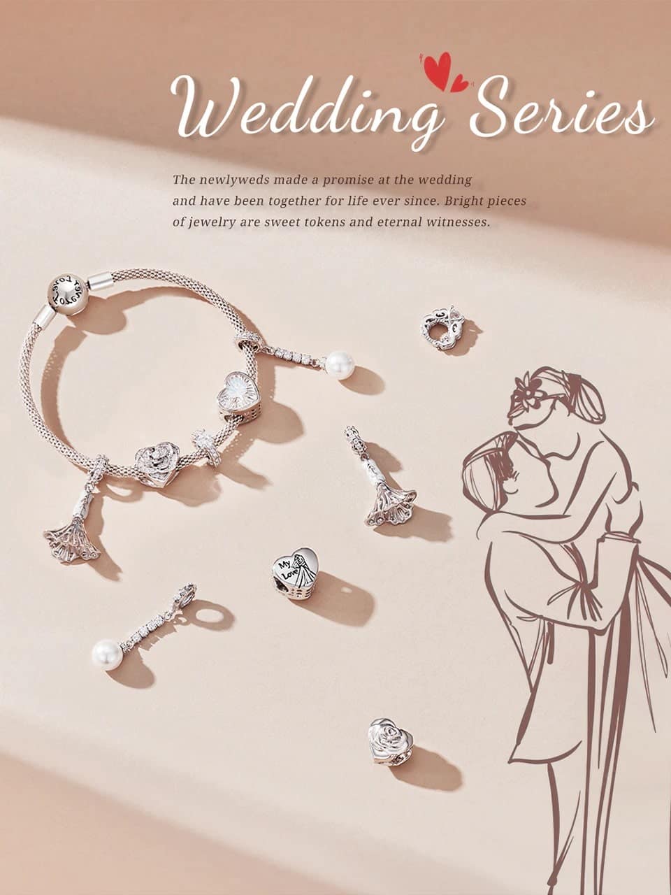 Wedding Dress Dangle Charm 8 Wedding Series | Go Glam Girl jewelry shop