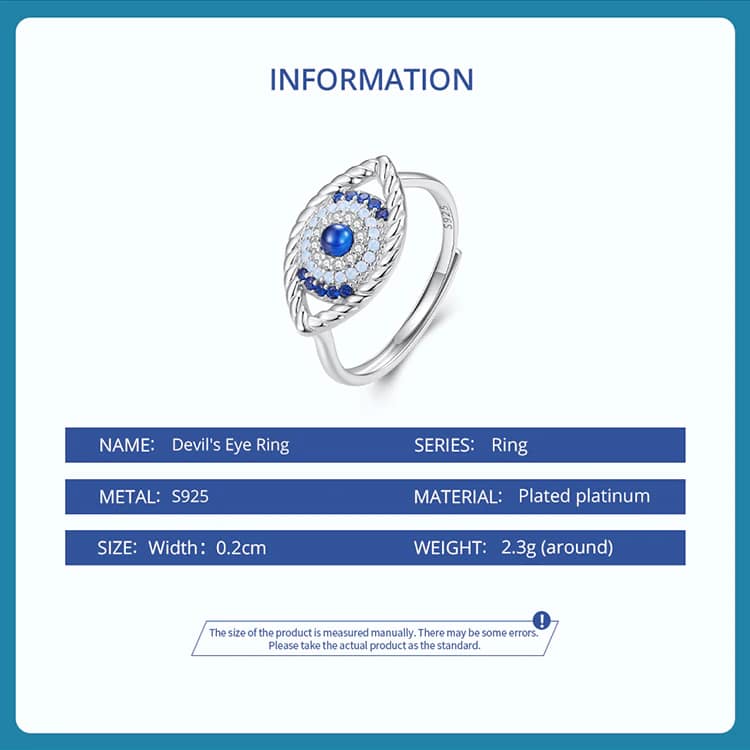 Evil Eye Ring | S925 Sterling Silver | Go Glam Girl 12 S925 Evil Eye Ring | Demon's Eye Collection | Go Glam Girl jewelry shop