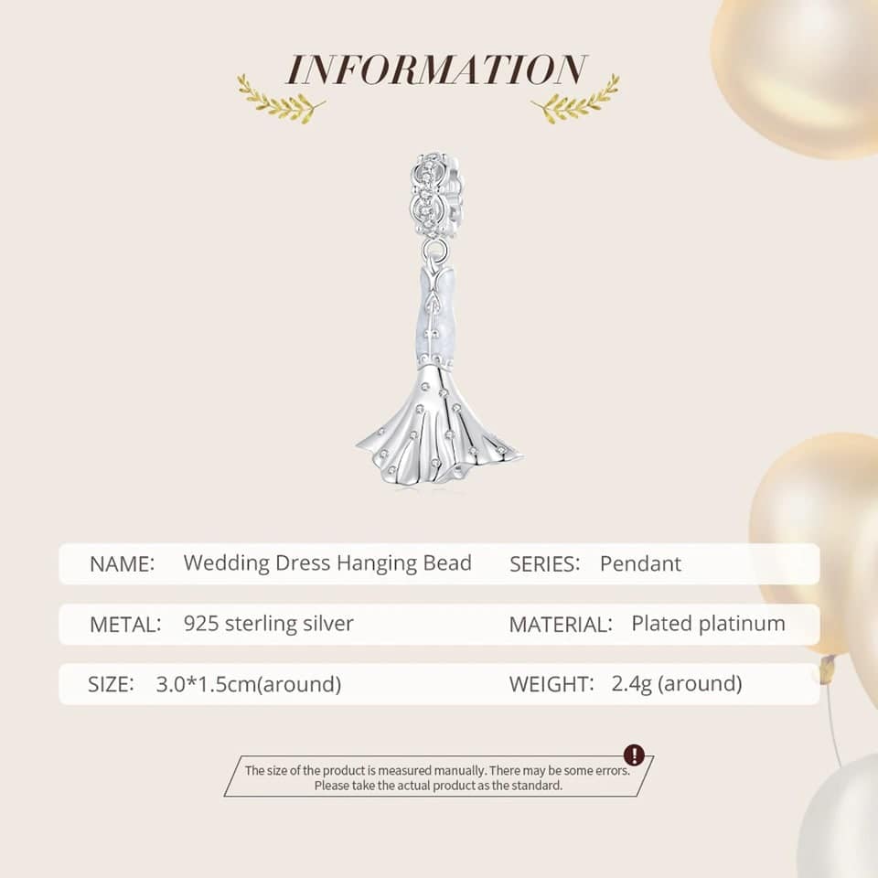 Wedding Dress Dangle Charm 12 Wedding Dress Dangle Charm | Wedding Series | Go Glam Girl jewelry shop