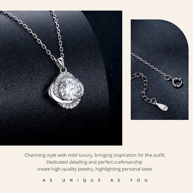 Shiny Four Clover Moissanite Necklace | S925 Sterling Silver | Go Glam Girl 17 S925 Shiny Four Clover Moissanite Necklace | Fine Jewelry | Go Glam Girl jewelry shop