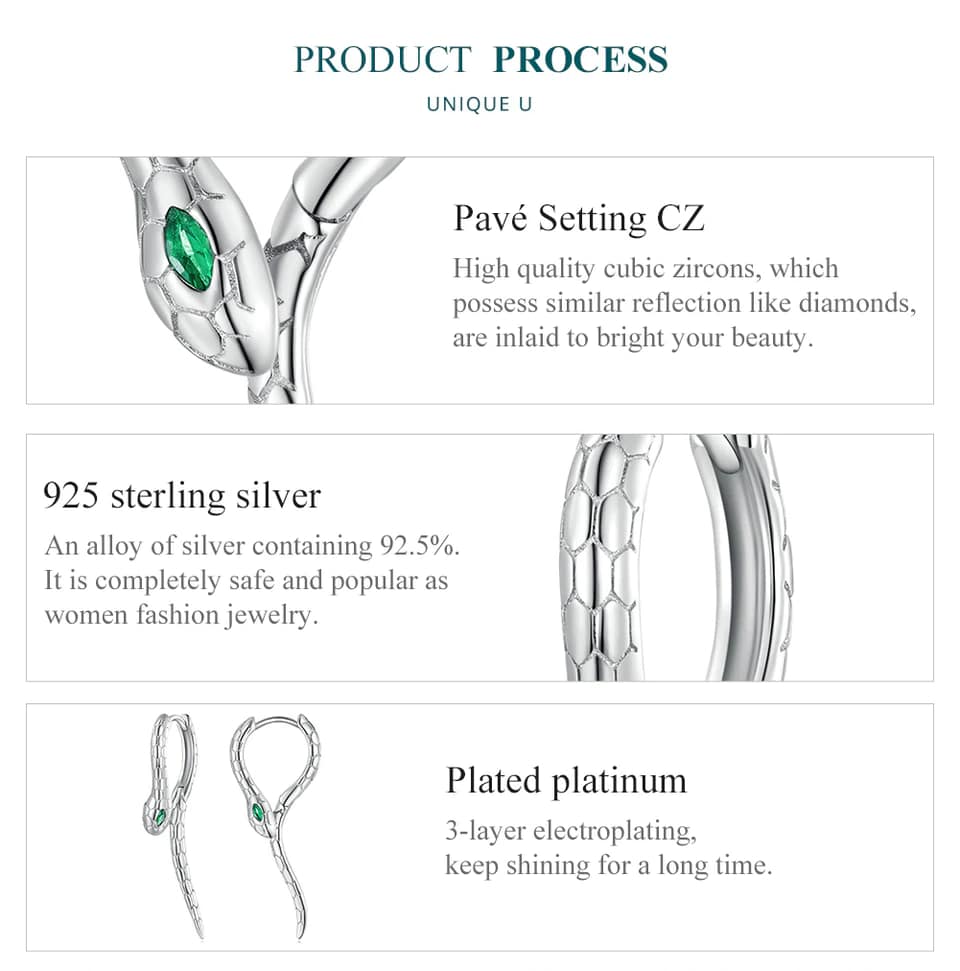 Snake Long Tail Hoop Earrings | S925 Sterling Silver | Go Glam Girl 12 S925 Snake Long Tail Hoop Earrings | Go Glam Girl jewelry shop