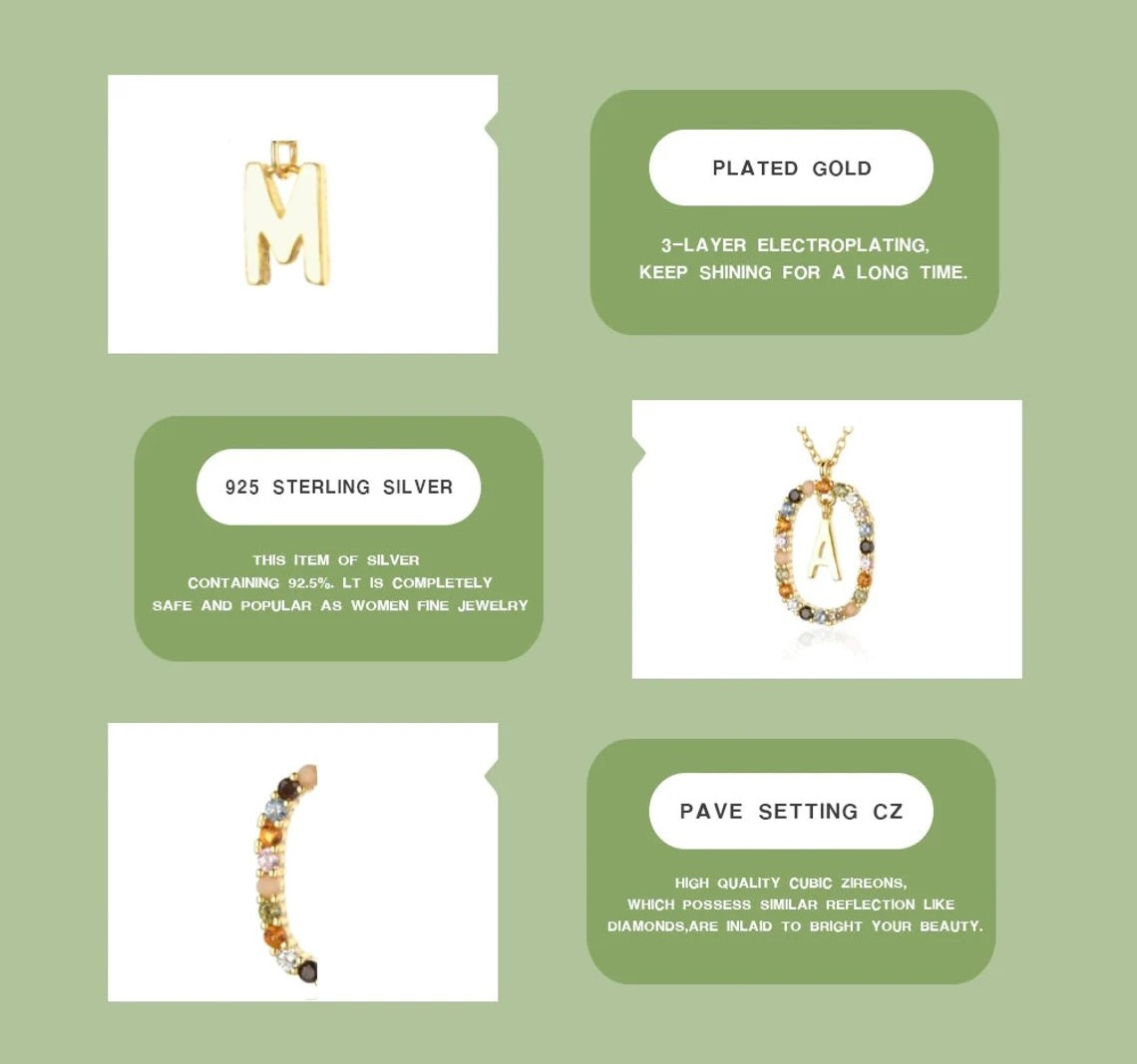 Colorful Letter Necklace 32 Colorful Letter Necklace - Express your look in the most elegant and subtle way with the Colorful Letter Necklace. Hand-finished in gold plated sterling silver, this necklace features a letter initial surrounded by multicolored cubic zirconia stones. Our initial pendants are designed so that each piece has a unique look, perfect to wear always with you or to make a very special gift. | 🚚 Free Standard Shipping 7-30 days | 🥇 Top Quality Product | 💎 100% S925 Sterling Silver | 🛡️ 100% Safe & Secure checkout