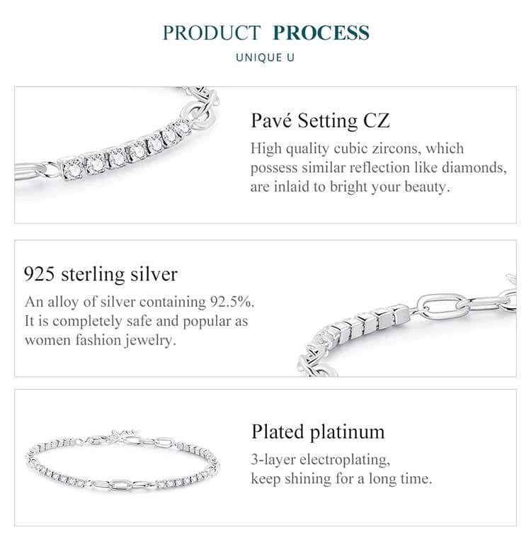 O-Chain Link Splice Tennis Bracelet | S925 Sterling Silver | Go Glam Girl 11 O-Chain Link Splice Tennis Bracelet | Go Glam Girl shop