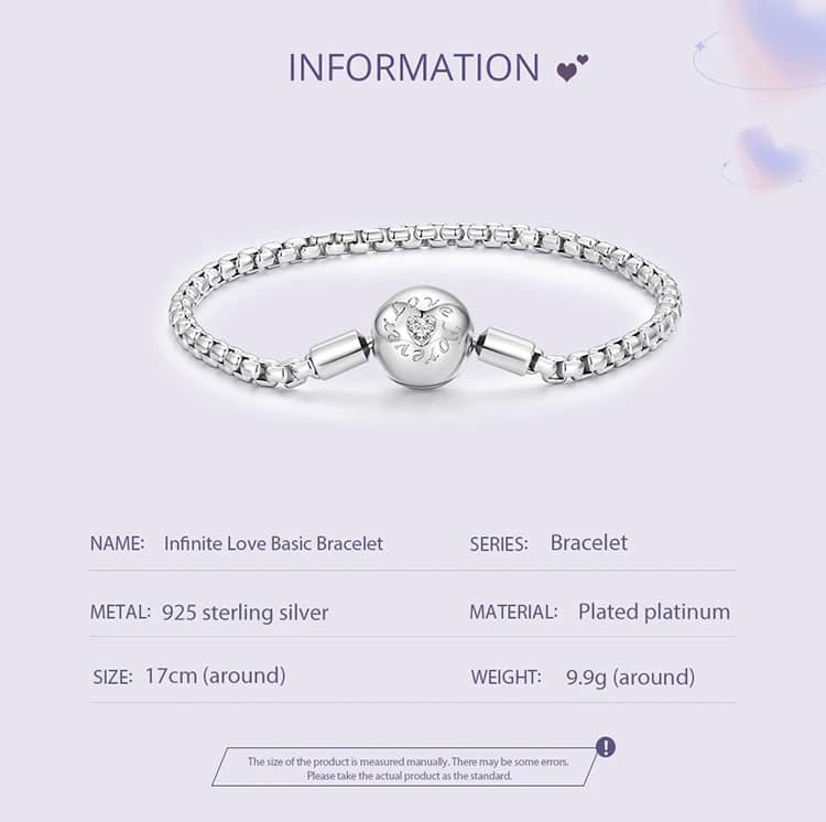 Infinite Love Charm Bracelet | S925 Sterling Silver | Go Glam Girl 9 Infinite Love Charm Bracelet | Infinite Love Charms Collection | Go Glam Girl jewelry shop