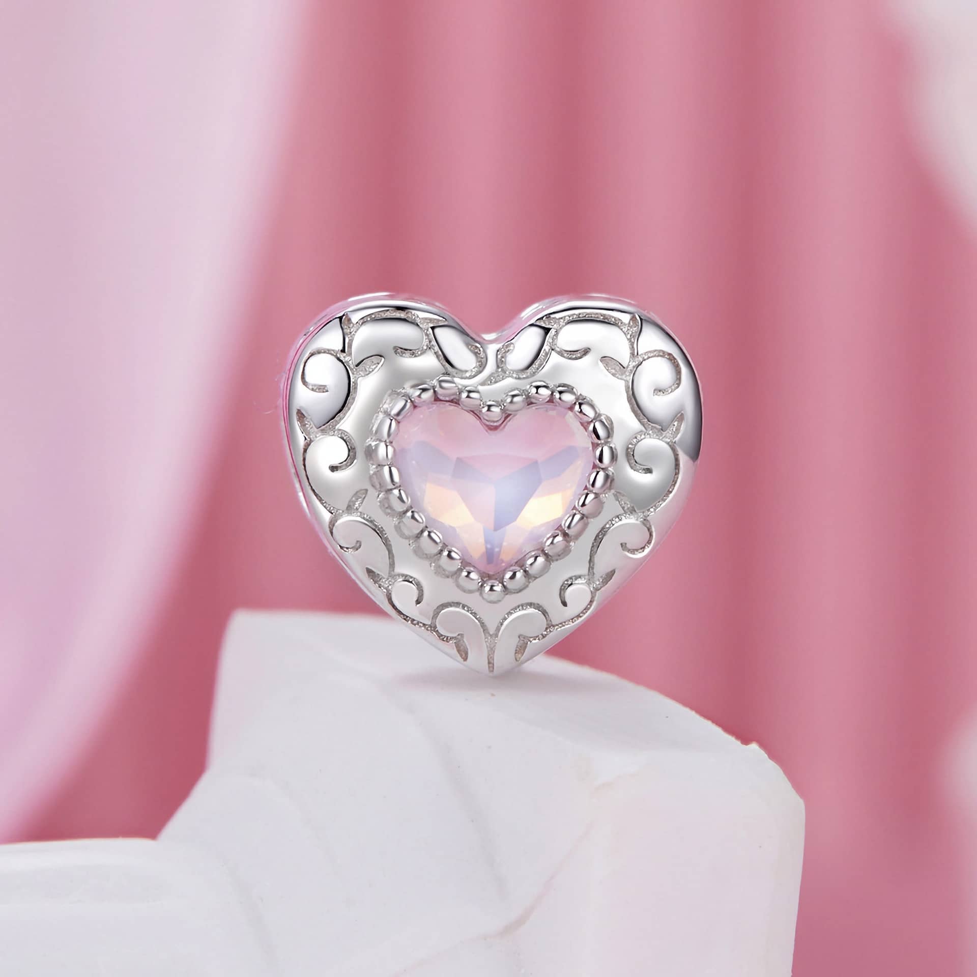 Ballet Swan Heart Charm - Go Glam Girl jewelry shop