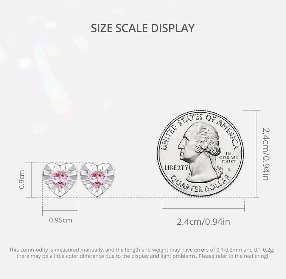 Shiny Pink Zircon Heart Stud Earrings | S925 Sterling Silver | Go Glam Girl 12 S925 Shiny Pink Zircon Heart Stud Earrings | Simple Earrings Collection | Go Glam Girl jewelry shop