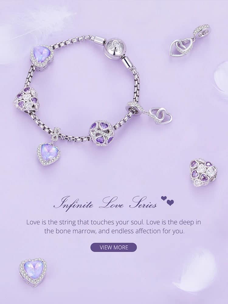 Infinity Heart Dangle Charm for Pandora Bracelet | Valentine's Day Gift | S925 Sterling Silver | Go Glam Girl 7 Infinite Love Charms Collection | Go Glam Girl jewelry shop