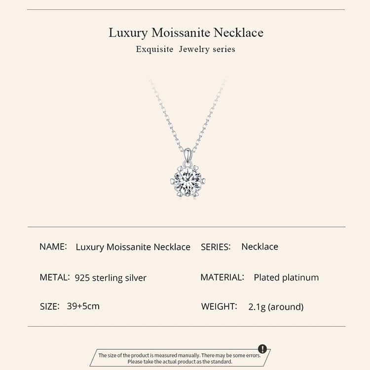 Elegant Classic Moissanite Necklace | S925 Sterling Silver | Go Glam Girl 8 S925 Elegant Classic Moissanite Necklace | Fine Jewelry | Go Glam Girl jewelry shop