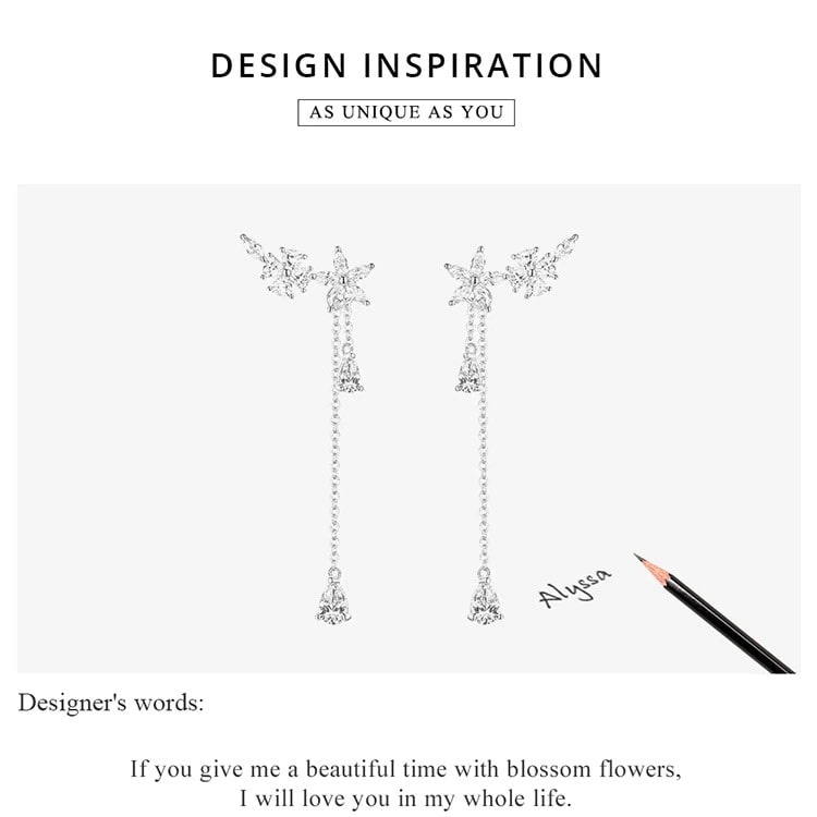 Flower Zircon Dangle Earrings 5 Flower Zircon Dangle Earrings | Go Glam Girl shop