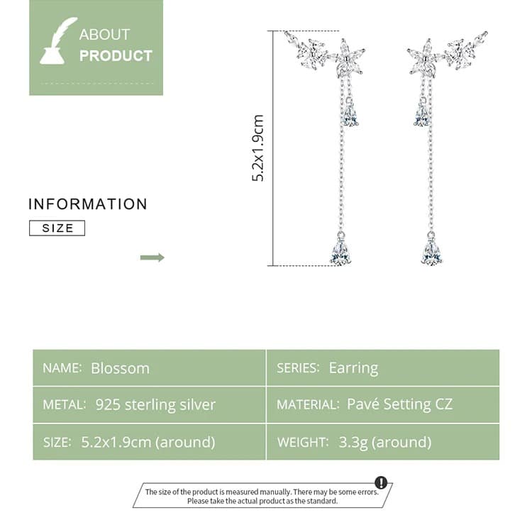 Flower Zircon Dangle Earrings 7 Flower Zircon Dangle Earrings | Go Glam Girl shop