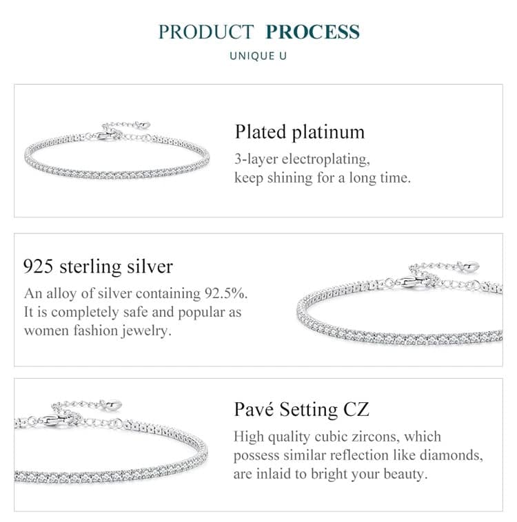 Adjustable Classic Tennis Bracelet | S925 Sterling Silver | Go Glam Girl 14 Adjustable Classic Tennis Bracelet | Go Glam Girl jewelry shop