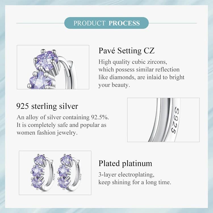 Purple Flower Zircon Hoop Earrings | S925 Sterling Silver | Go Glam Girl 7 Purple Flower Zircon Hoop Earrings | Go Glam Girl shop