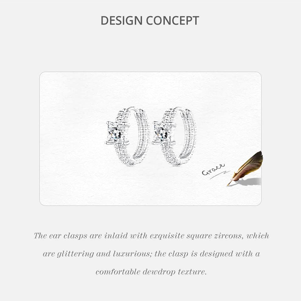 Shiny Square Zircon Rivet Pattern Hoop Earrings | S925 Sterling Silver | Go Glam Girl 10 S925 Shiny Square Zircon Rivet Pattern Hoop Earrings | Simple Earrings Collection | Go Glam Girl jewelry shop