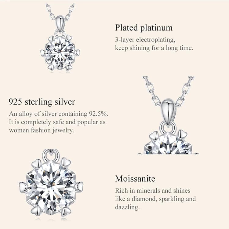 Elegant Classic Moissanite Necklace | S925 Sterling Silver | Go Glam Girl 10 S925 Elegant Classic Moissanite Necklace | Fine Jewelry | Go Glam Girl jewelry shop