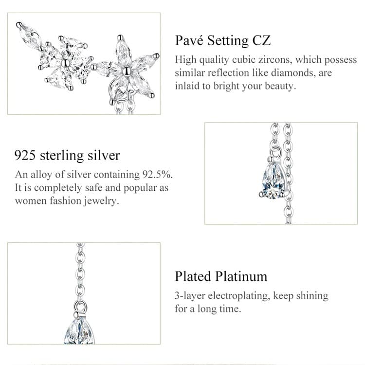 Flower Zircon Dangle Earrings 6 Flower Zircon Dangle Earrings | Go Glam Girl shop